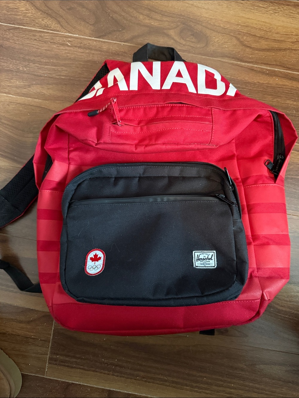 Herschel Supply Company Red and Black Canada Logo Backpack